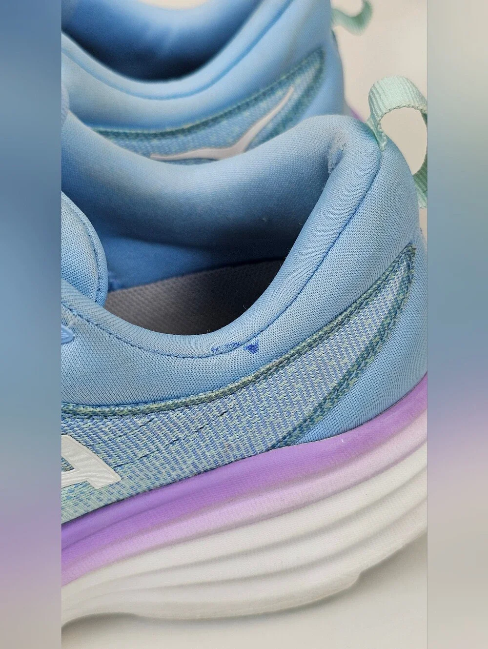 HOKA One One Women's Bondi 8 Running Shoes in Ice Water / Bellwether Blue
